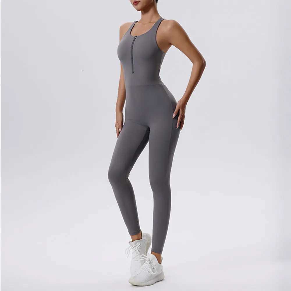 Womens Tracksuit Yoga Set Zipper Jumpsuits One Piece Fitness Sportswear Workout Rompers Sportswear Gym Set Workout Clothest251219