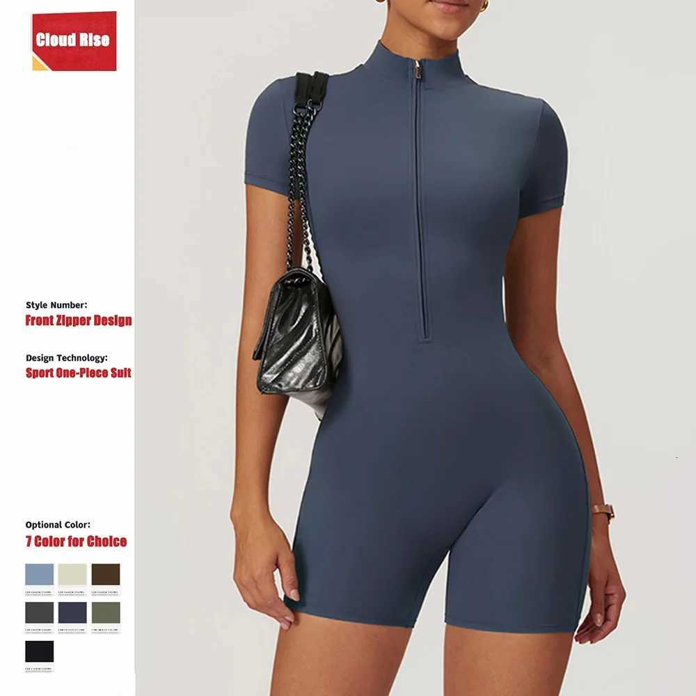 Cloud Rise Short Sleeve Jumpsuit Workout Sports Bodysuit Women Gym Rompers Women Sports Clothes Fitness Yoga One-piece Suit Sett251219
