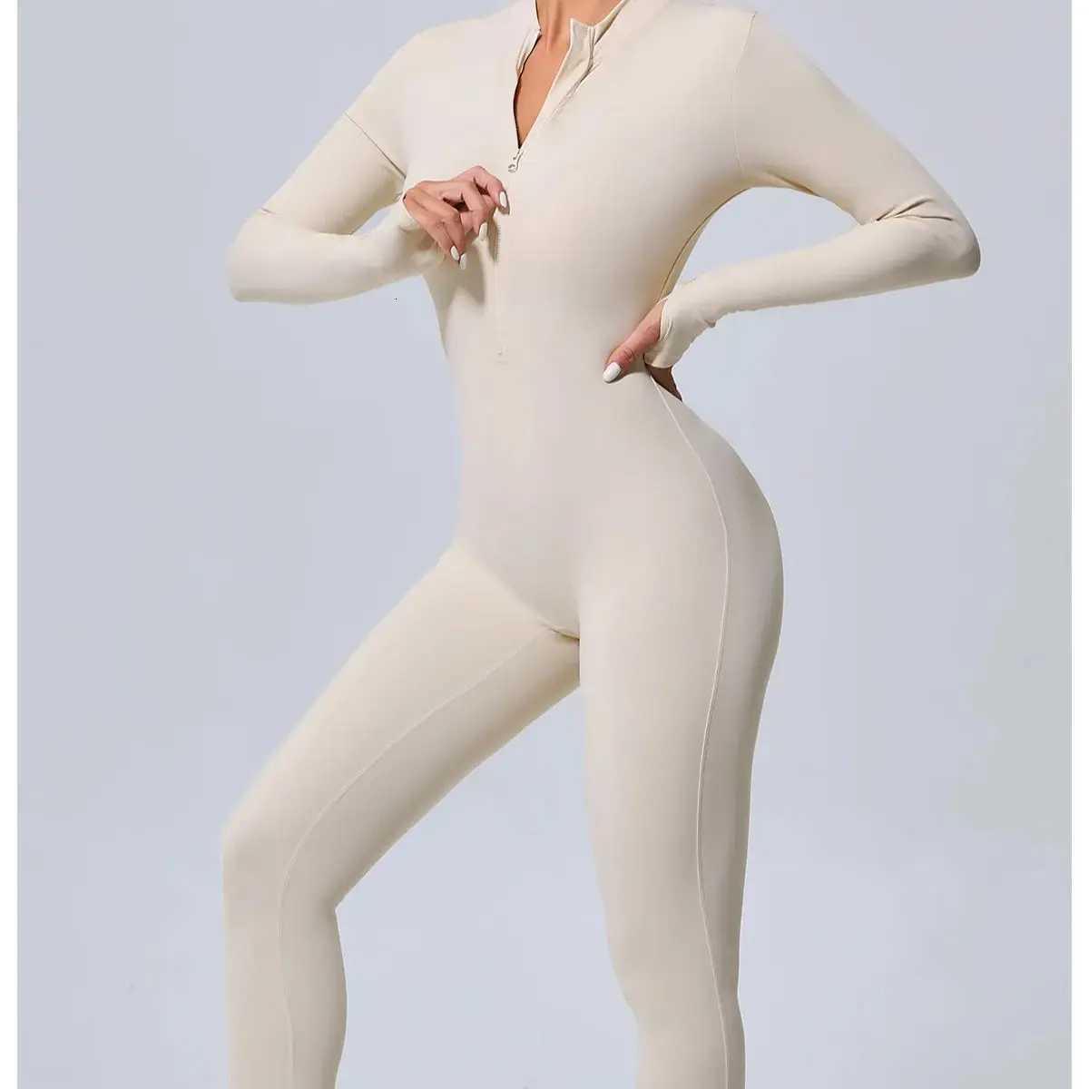 Sportswear Women Without Chest Cushion Jumpsuit with Finger Hole Fitness suit with Half zipper Yoga Jumpsuit Womens One-Piecet251219