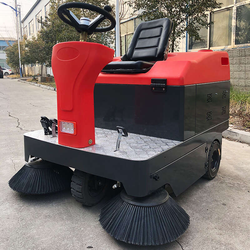 Versatile Ride-On Sweeper for Multiple Surfaces Including Concrete Asphalt Tile and Epoxy Floors