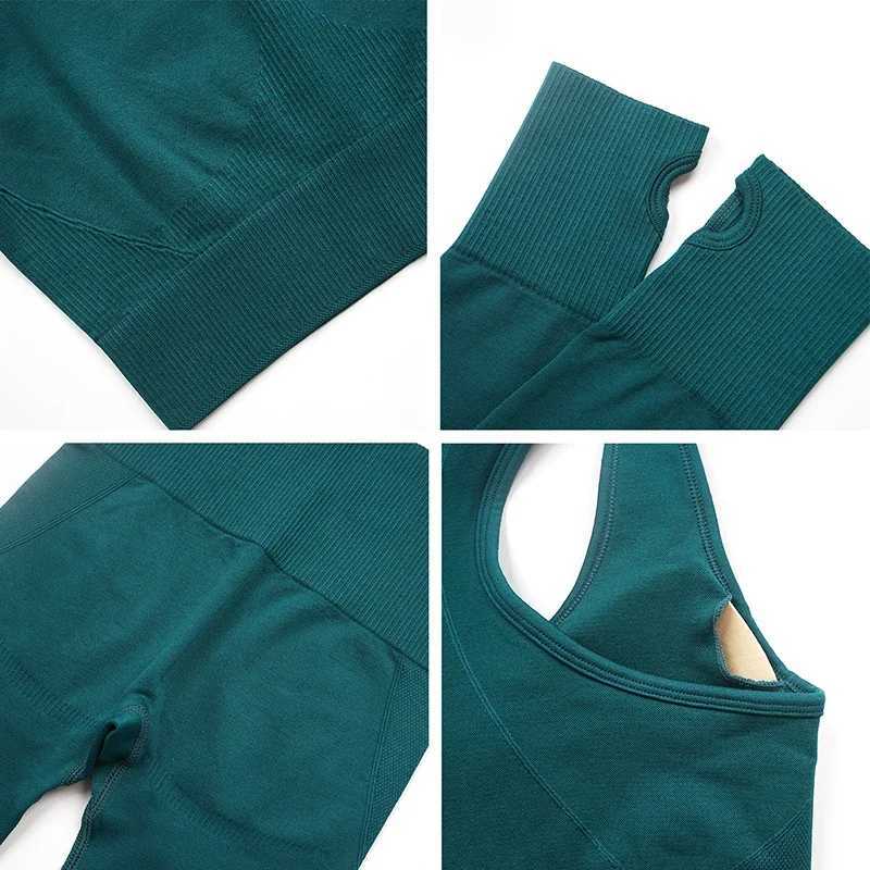 2/3/4PCS Seamless Women Yoga Set Workout Sportswear Gym Clothing Fitness Long Sleeve Crop Top High Waist Leggings Sports Suitst251219