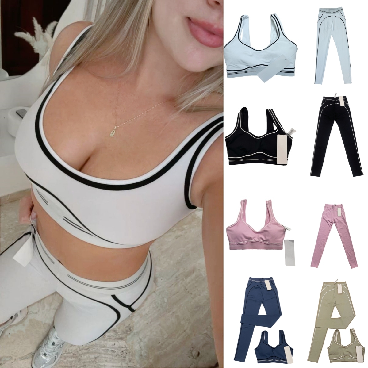 TOP Yoga pants exercise set 2 piece bra+pants set high end minimalist sports shorts women clothing solid color sportswear designer Alonessitys women