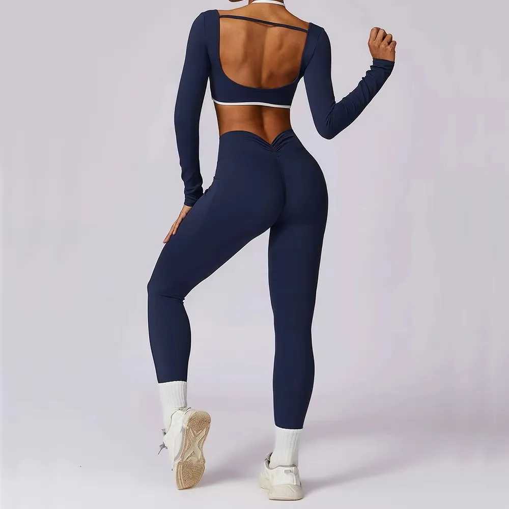 2Pcs Gym Set Women Workout Backless Yoga Suit Women Quick Dry Running Legging Fitness Bra Short-sleeved Shirt Sports Suit Femalet251219