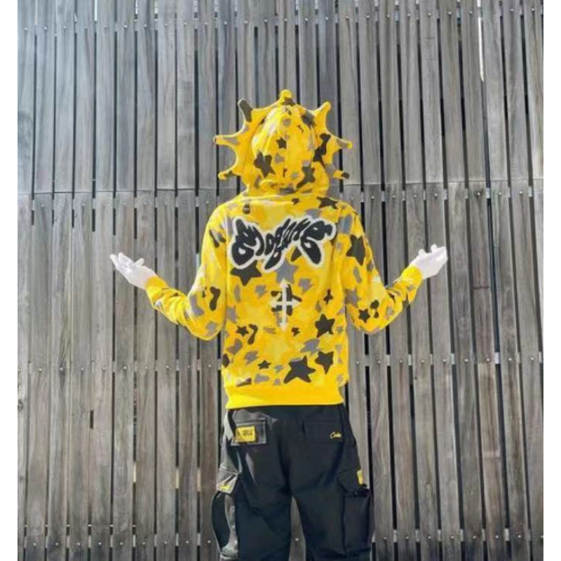 Men's Hoodies Glo Gang The Glory Hoodie Blue Cartoon Drink Print Full Zip Pullover Sweatshirt Y2k And Hip-hop Rock Youth Oversize Hooded For Men 