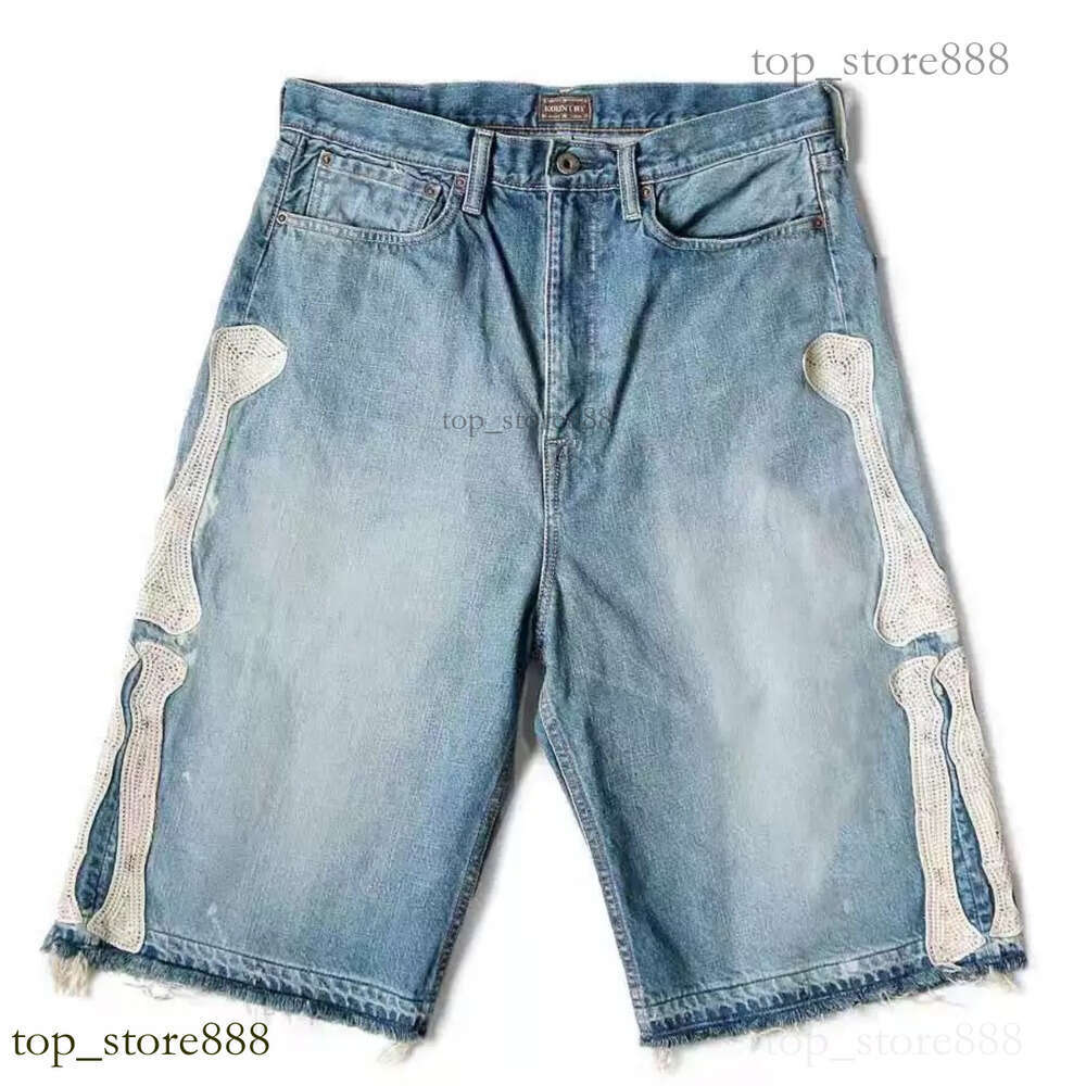 Designer Shorts Kapital Japanese Style Feather Denim And Women's Mens Shorts Retro Hip Hop Cartoon Graphic Strtwear Denim Y2k Big Boy Embroidery Baggy Jorts 688