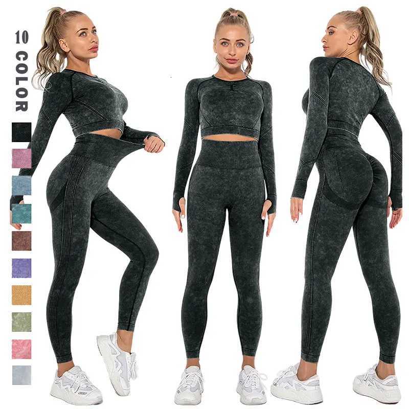 Seamless Yoga Set Gym Clothes Womens Sportswear Yoga Suits Women Fitness Set Tracksuits Sports Outfits Long Sleeve Gym Leggingst251219