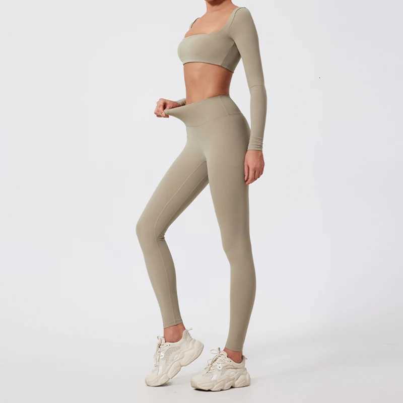Ctenkevet Long-Sleeved Sports Fitness Set Women Outdoors Running Activewear Female Yoga Clothes Crop Top Sport Outfit For Womant251219