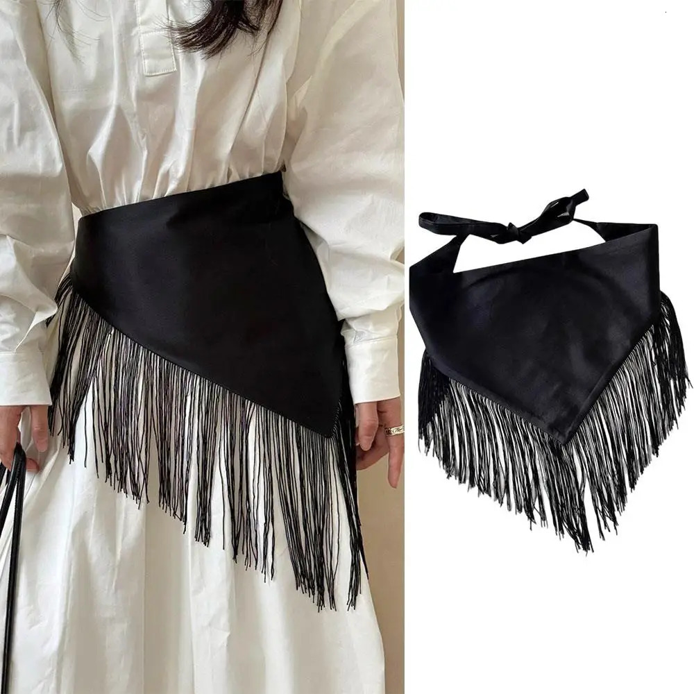 Wide Waist Belt Shirt Dress Belt Corset Belt Waistband Retro Tassel Women Fashion Triangle Tassel Coat Decor Accessories 251217