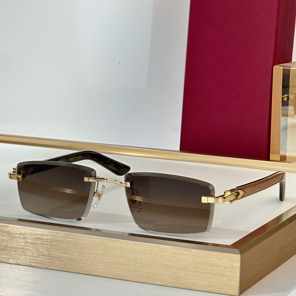 Vintage Rimless Sunglasses Silver/Brown Anti-Reflective Protection Eyewear UV Protection Sunnies Designer Glasses