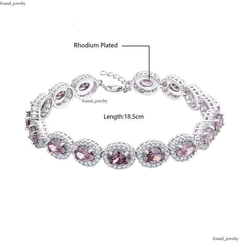 High Quality fashion Water Drop Ladies 3A VVS Moissanite Electroplated Real 925 Sterling Silver Full Gemstone Crystal Bracelet