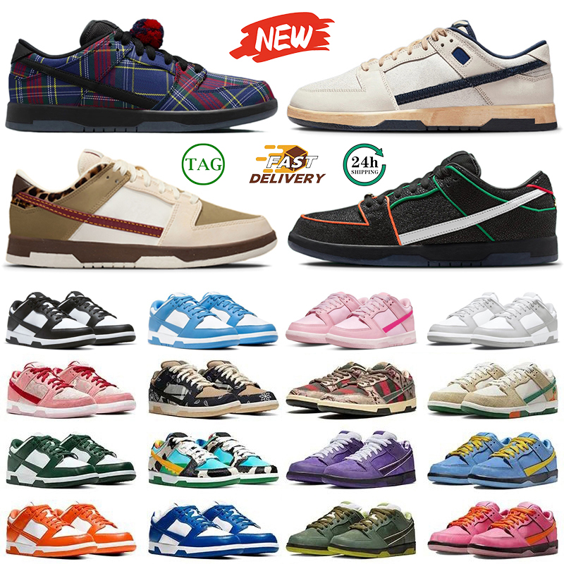 Designer Low Casual Shoes Stranger Things 94 Nardwuar Krampus Khaki Leopard Panda Monium White Black Grey Triple Pink Green Purple UNC Men Women trainers Sneakers