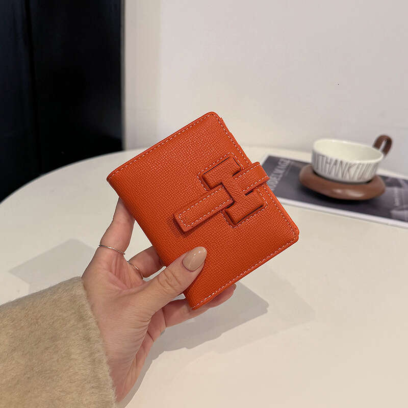 New Drawstring Short Style off High-end Feel Women's Wallet Multi-card Slot Document Organizer