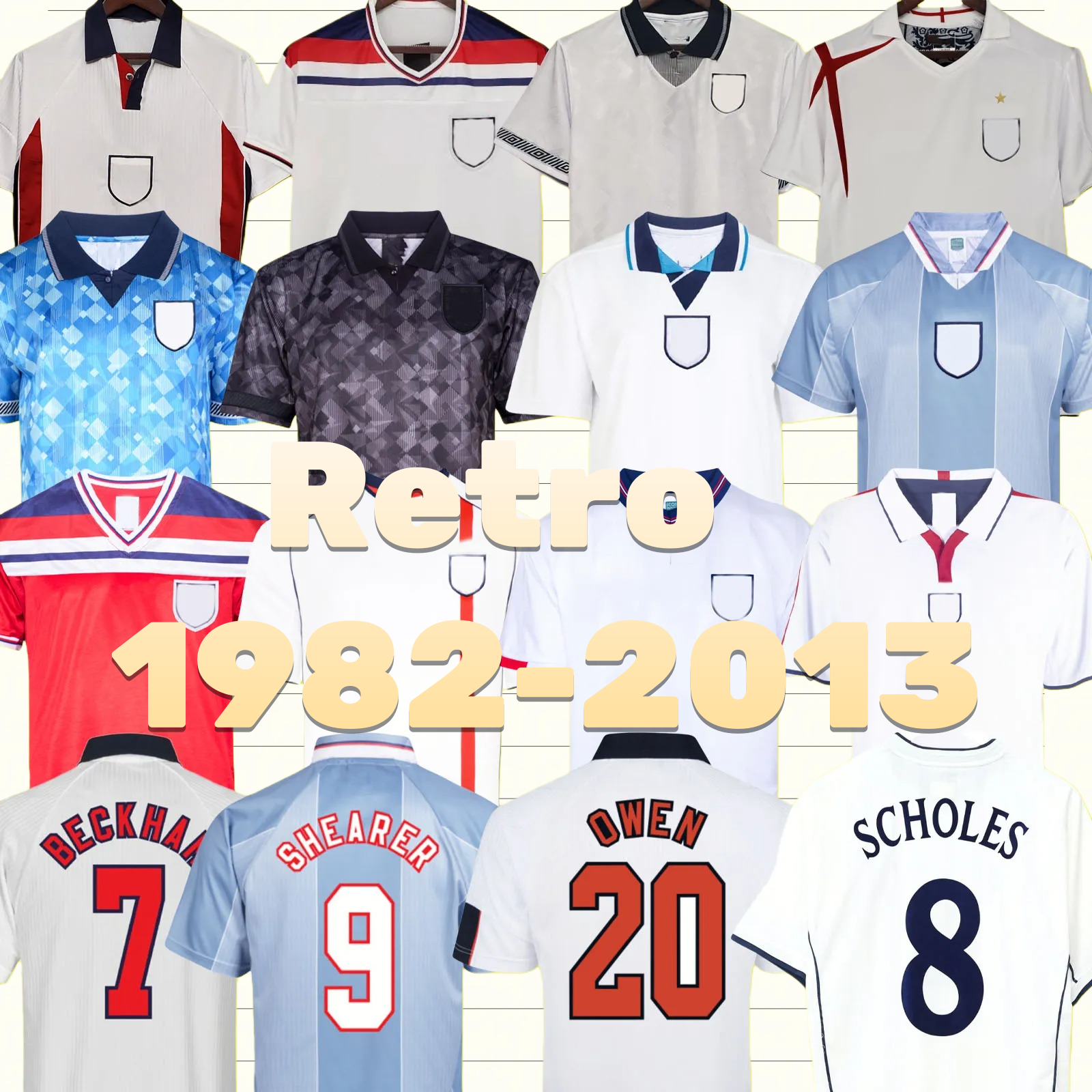 GascoIGNE SOuthgATE Englands Retro Soccer Jerseys 1990 96 Euro SHEARER OWEN 98 Men Vintage Football shirts ROONEY GERRARD LAMPARD 2000 02 04 06 Classic Football Kit