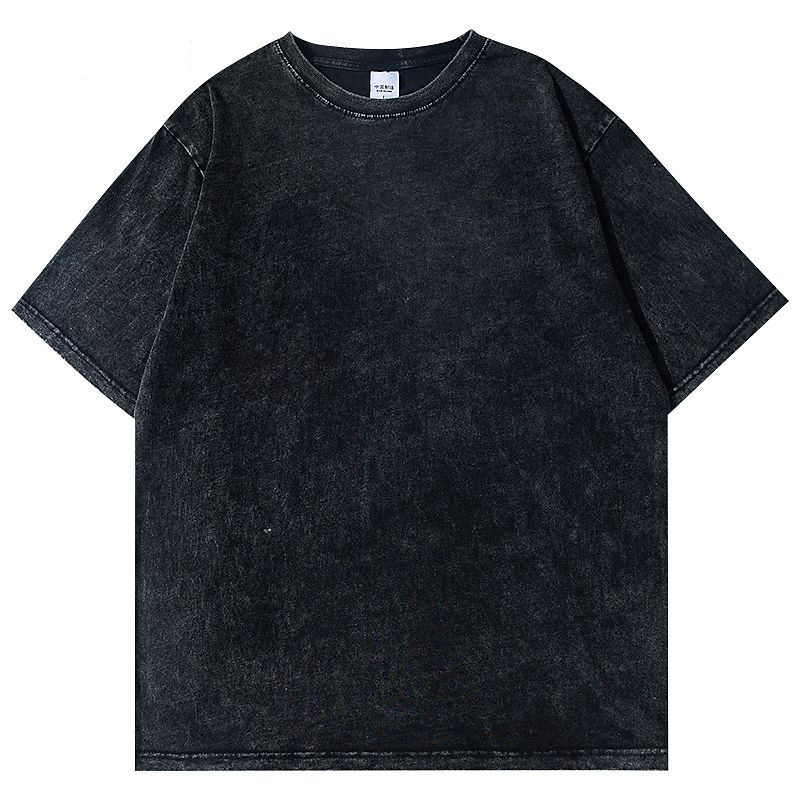 Men's American Vintage Washed Distressed Short-Sleeve T-Shirt, Summer New Arrival INS Streetwear Loose Tee