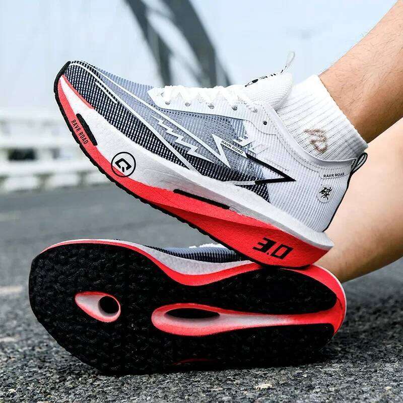 Men's Carbon Board Sneakers Anti-slip Cushioned Comfortable Racing Training Running Mesh Tennis Shoes Casual for Women 25M1219