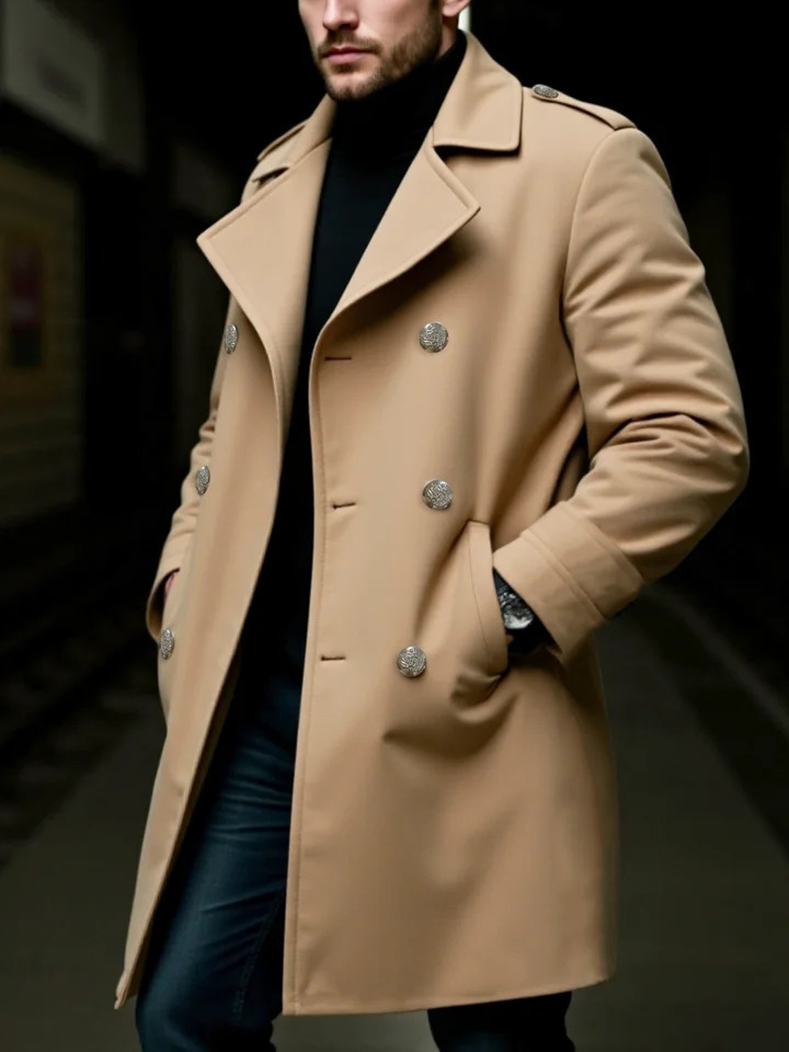 Mens SingleBreasted Wool Coat Thickened for Winter Trench Style Professional Look 251219
