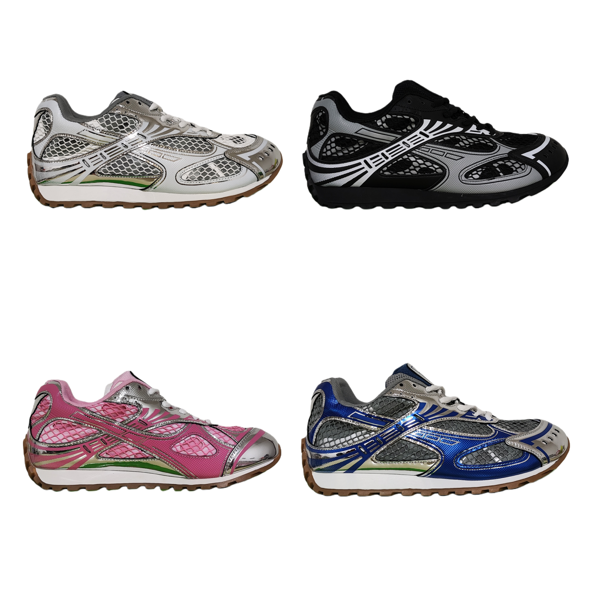 Designer Mesh Track Sneakers Multi Color Unisex Trainers Black Pink Blue Gold Options Breathable Outdoor Sports Shoes Size 36-45