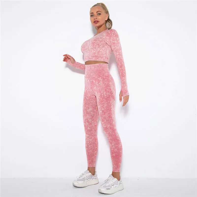 Seamless Yoga Set Gym Clothes Womens Sportswear Yoga Suits Women Fitness Set Tracksuits Sports Outfits Long Sleeve Gym Leggingst251219