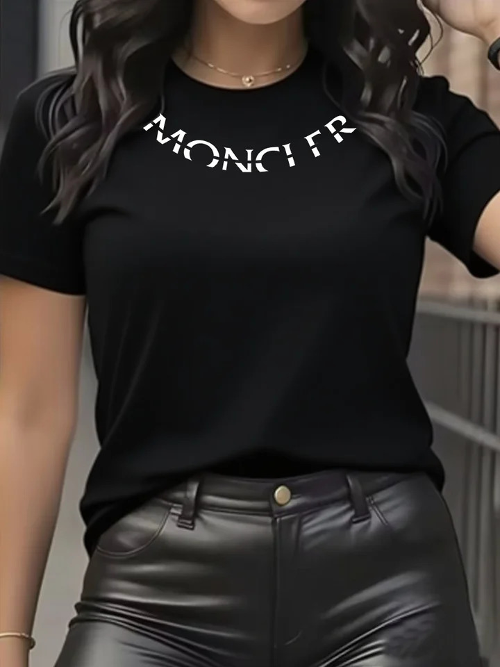 Machine Washable Womens Casual Elegant Fashion Graphic T-shirt O-Neck Short Sleeve Top Womens Clothing 251219