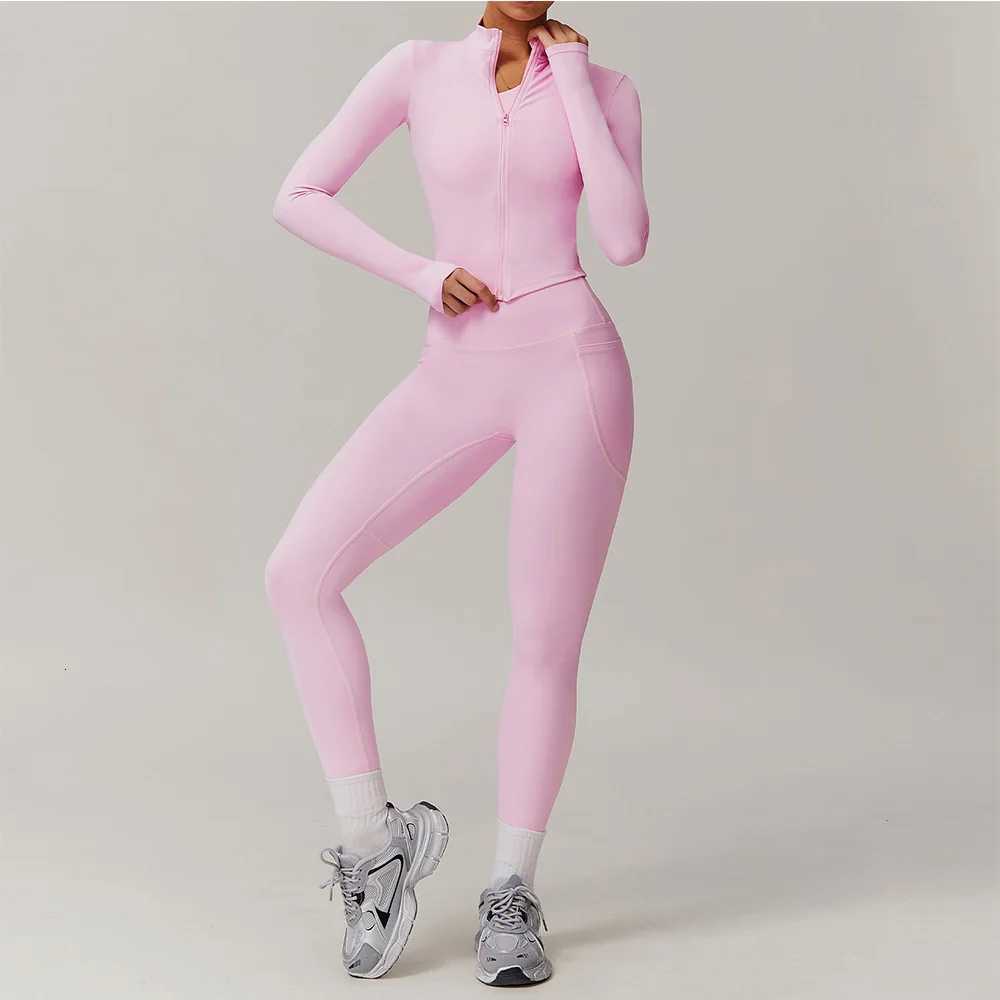 2PCS Yoga Suit Gym Set Women Sports Set Women Long Sleeve Running Workout Sportswear Female Tracksuit Sports Shirt Yoga Clothingt251219