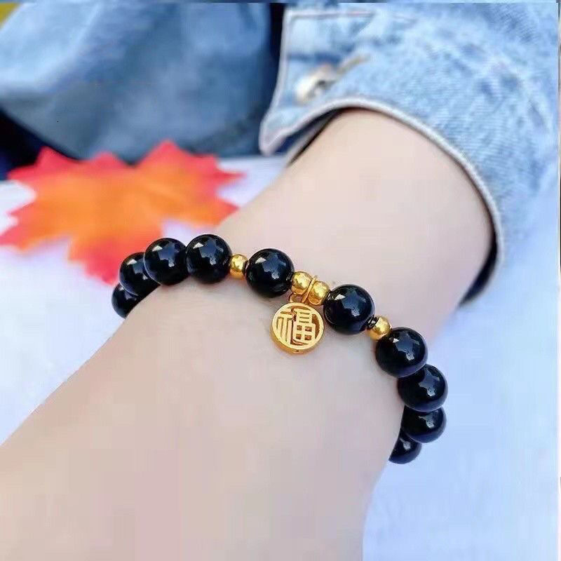 Fupai Peach Beaded Bracelet for Women, Niche Design, High-End Luxury Bracelet Jewelry