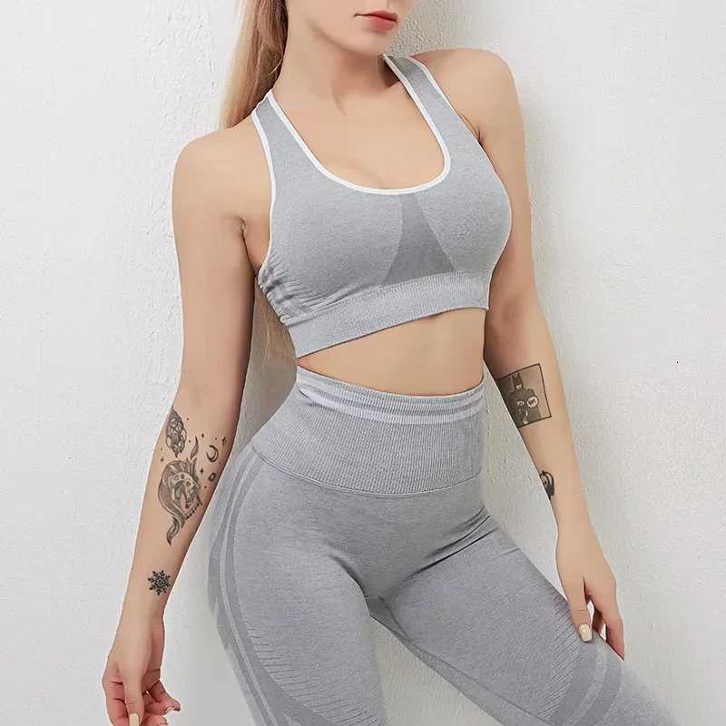 Seamless Yoga Shirts Crop Bra Beauty Back Yoga Shockproof Sports Running Long-Sleeved Shirts Workout Fitness Bra for Woment251219