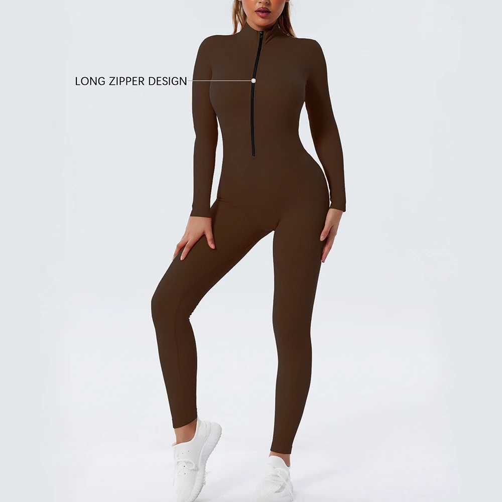 Long Sleeve Jumpsuits for Women Streetwear Solid Bodycon Sexy Black Rompers Casual Skinny Fashion Sporty Jumpsuits yoga set gymt251219