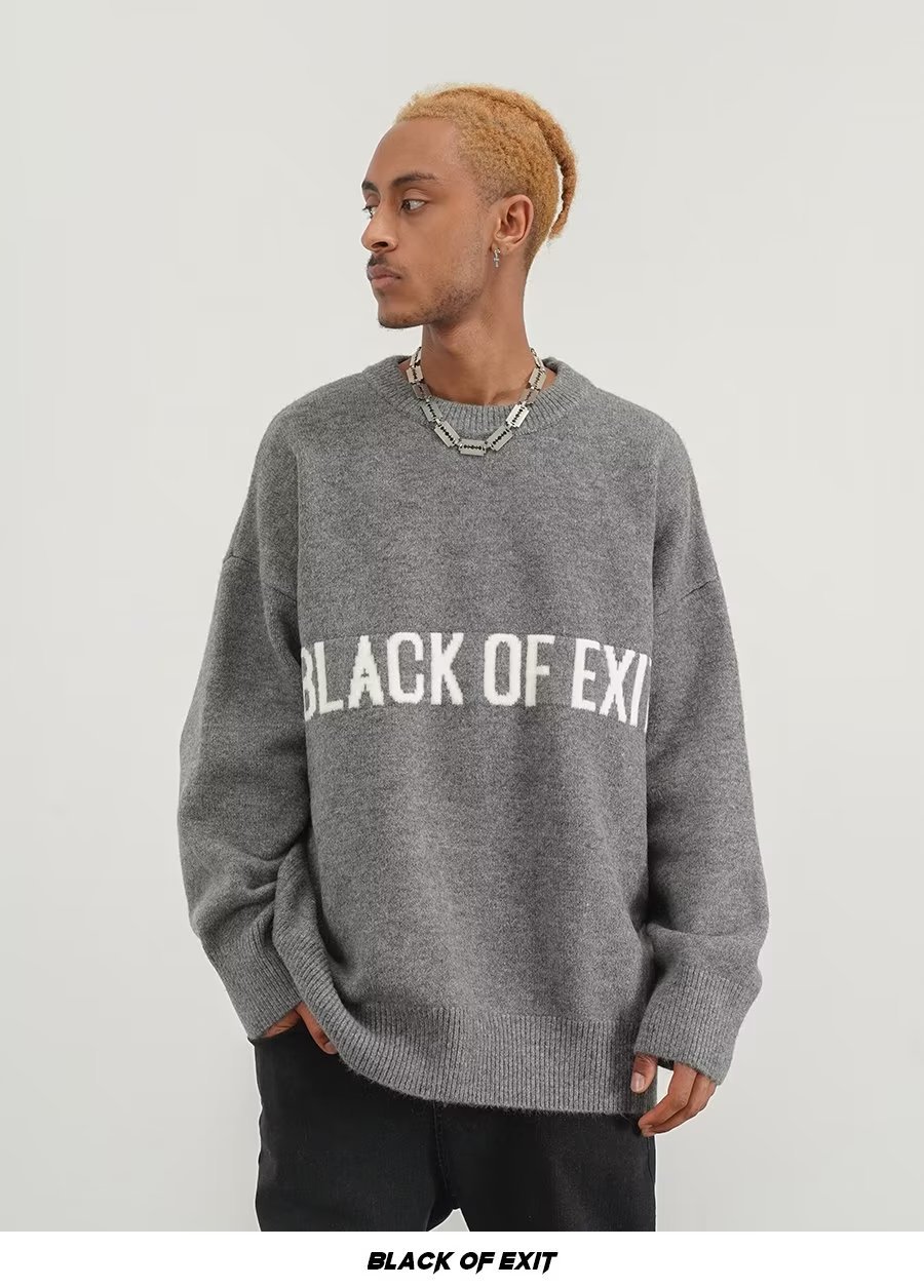 Designer Men's luxurious letter knit sweater men's Japanese Fashion High-end interior base exterior autumn and winter