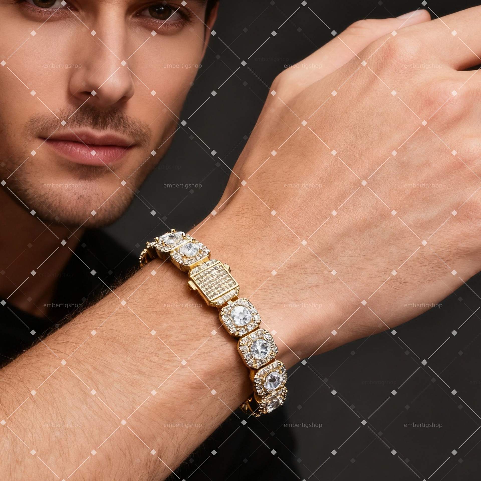 Y2K 10mm wide moissanite bracelet designer mens bracelet jewelry designer bracelet women Rock Candy Chain with Full designer braclet bangle luxury men