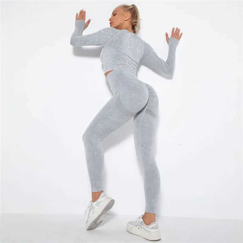 Seamless Yoga Set Gym Clothes Womens Sportswear Yoga Suits Women Fitness Set Tracksuits Sports Outfits Long Sleeve Gym Leggingst251219