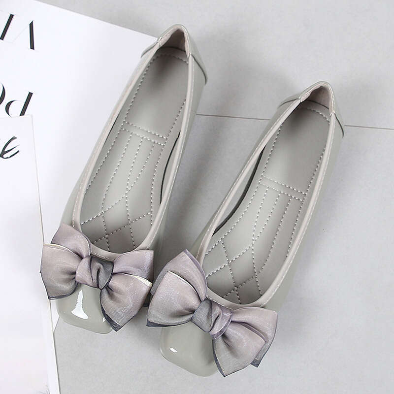 Spring New Women's Korean Style Loafers with Bowknot Student Free shipping niche designer High Heels Large Size Single Flat Shoes