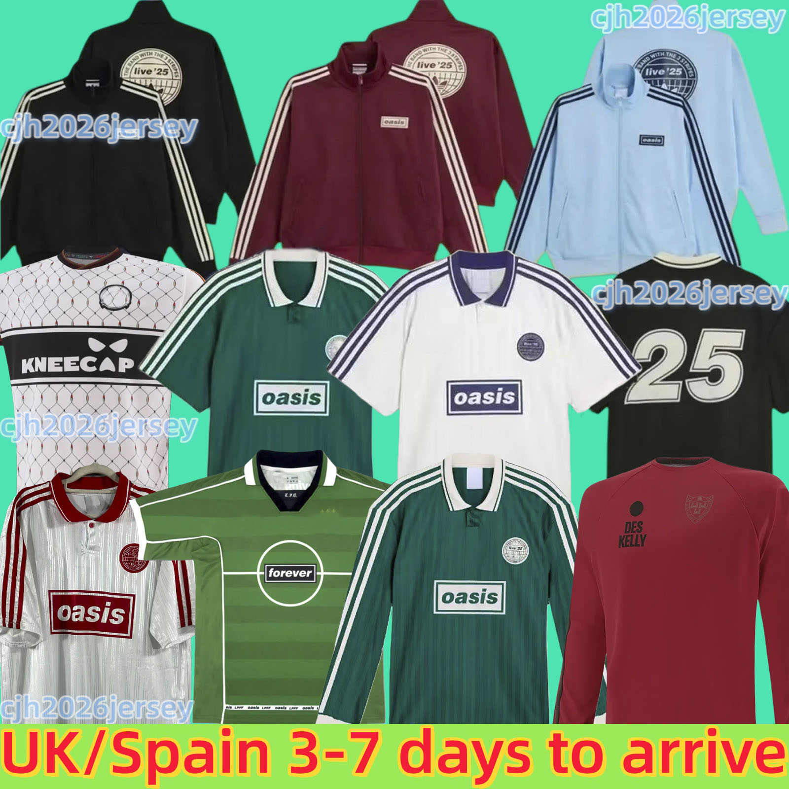 25 26 Oasis Tour Jacquard Jersey soccer maillot de foot football black Oasis Live Bohemians 2025 135th Anniversary Football Shirts Kit Fontaines OasisS