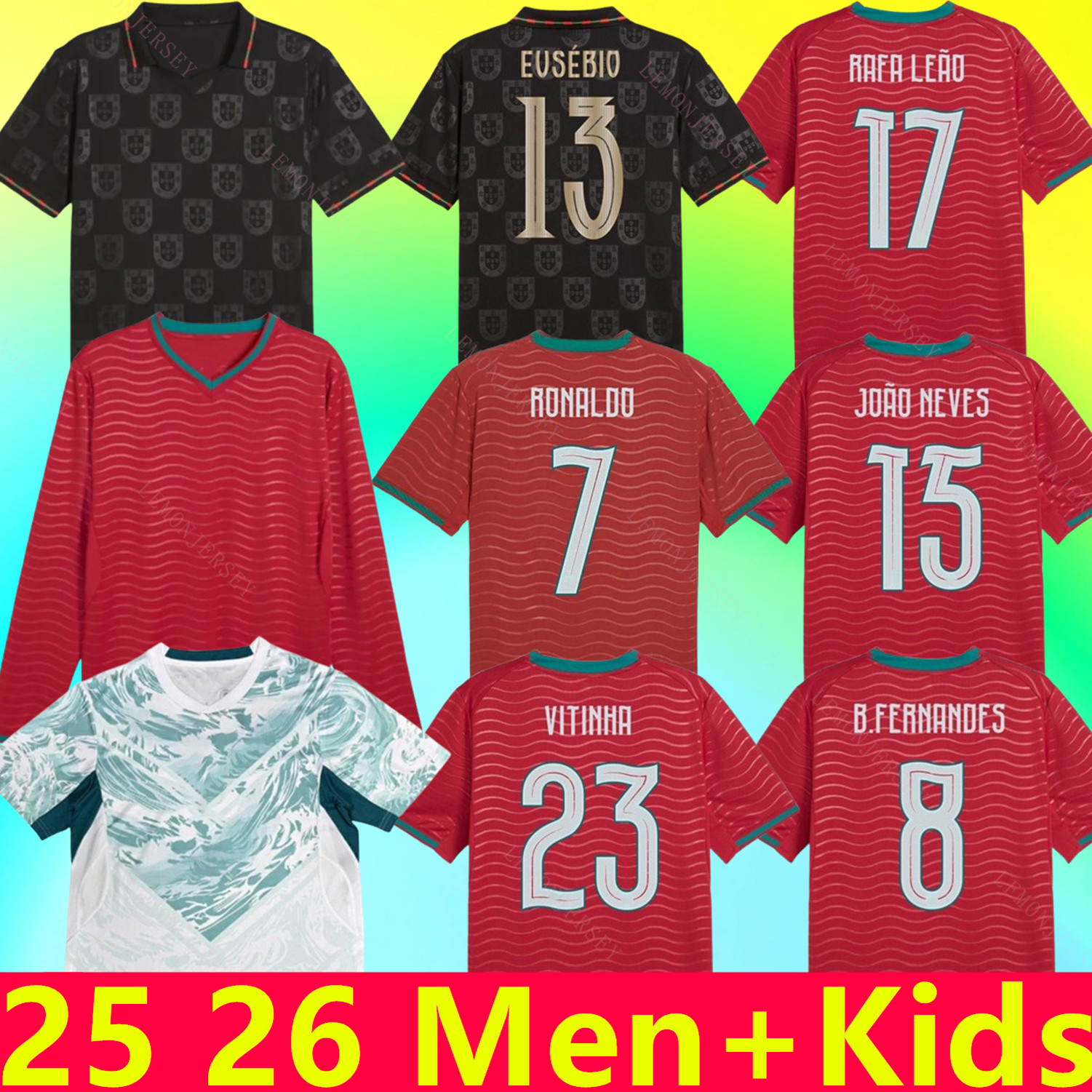 2025 2026 Portugal Special Edition JOAO FELIX RONALDO soccer jerseys 25 26 N.MENDES RUBEN DIAS Football shirt JOAO NEVES G.RAMOS R. LEAO NETO VITINHA NETO Kid Kit uniform