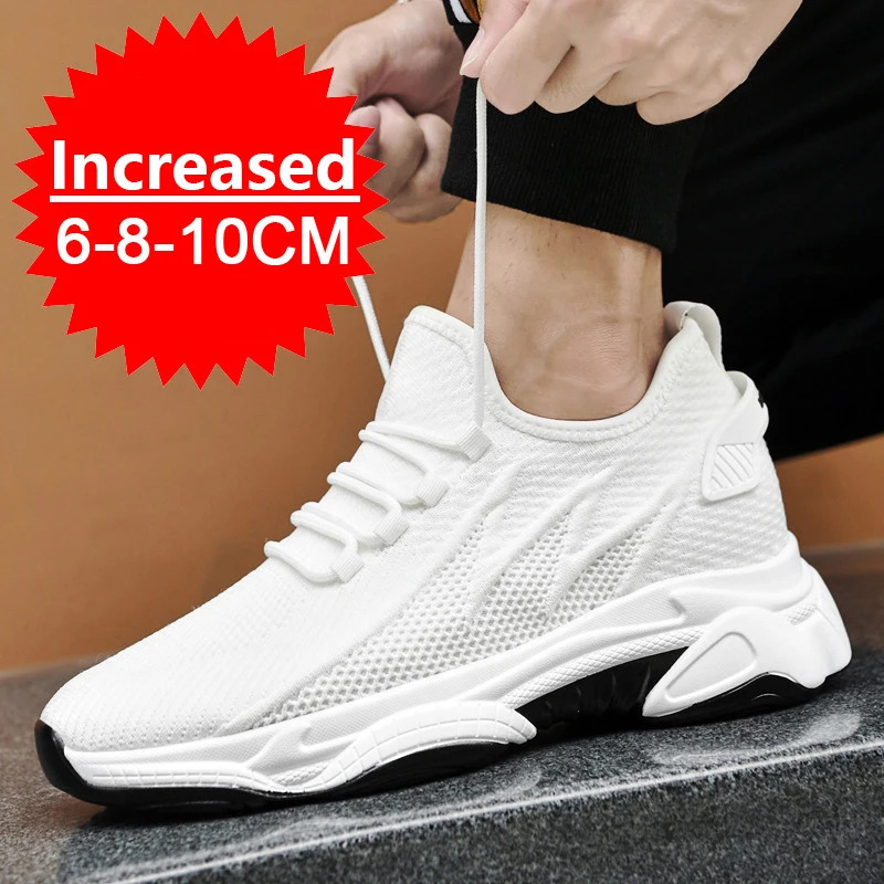 Sneakers Men Elevator Shoes Height Increase Shoes For Men Casual Insole 10cm 8cm 6cm Optional Heels Moccasins Taller Male Sports 251217