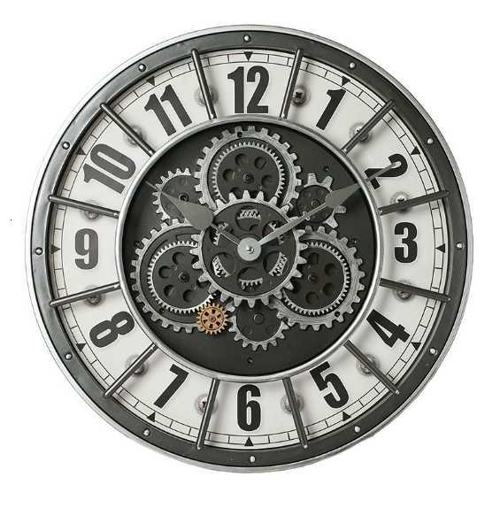 Round gear wall clock handicraft, popular wholesale retro luxury custom clock C251126