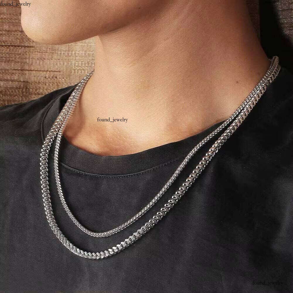 Wholesale New Trend Charm Men's Jewelry Sterling Silver Platinum Plated Franco Chain Necklace
