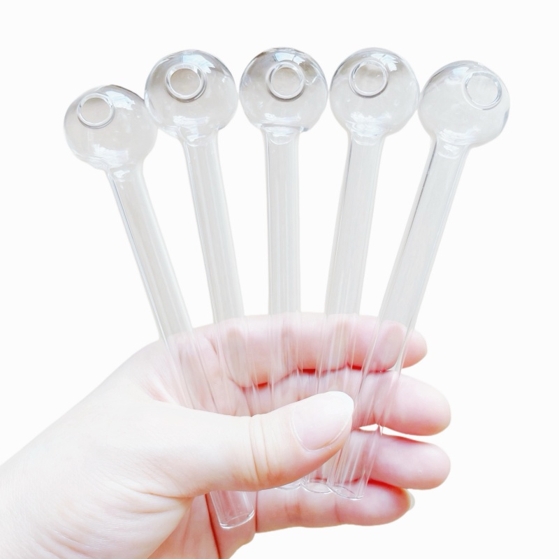 Glass pipe Smoking Oil Burner Smoke Straight Tube Pipe Water Hand Nail Tips Transparent 7cm 10cm 12cm 14cm Smoking accessories
