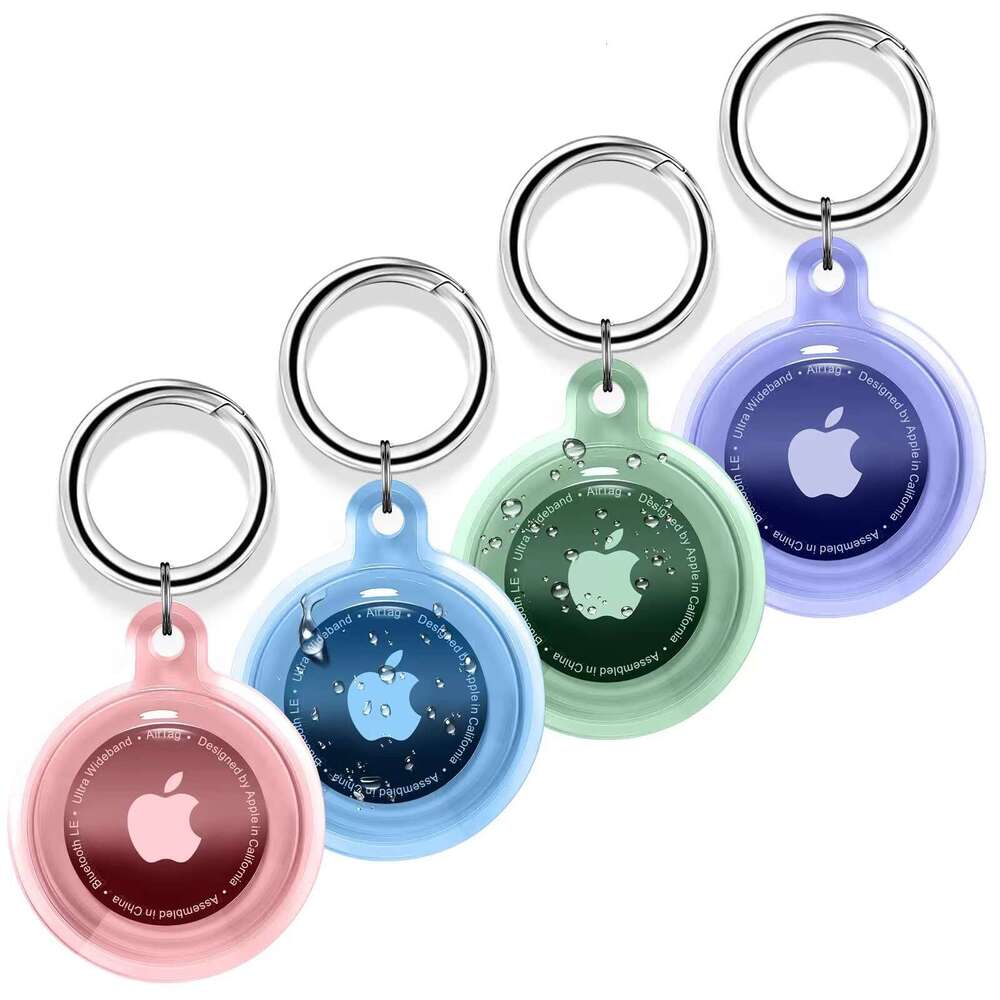 Compatible with Apple AirTag Locator Anti-Lost Tracker Full Coverage Waterproof TPU Keychain Transparent Protective Case