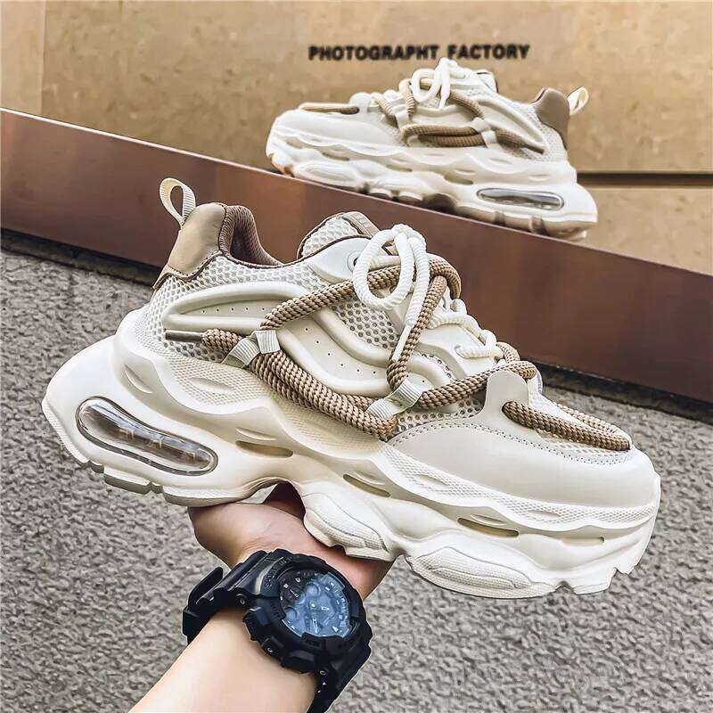 New Men Autumn Winter Comfortable Men's Platform Sneakers Fashion Casual Shoes Sports Trainers Tenis Size44 25M1219