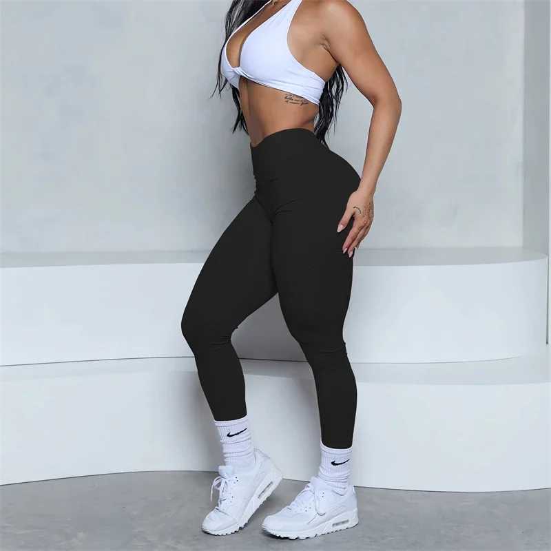 Women Bum Low V-Back Scrunch Butt Leggings Women Fitness Sport Seamless Leggings High Waist Elastic Solid Yoga Pants Gym Joggingt251219