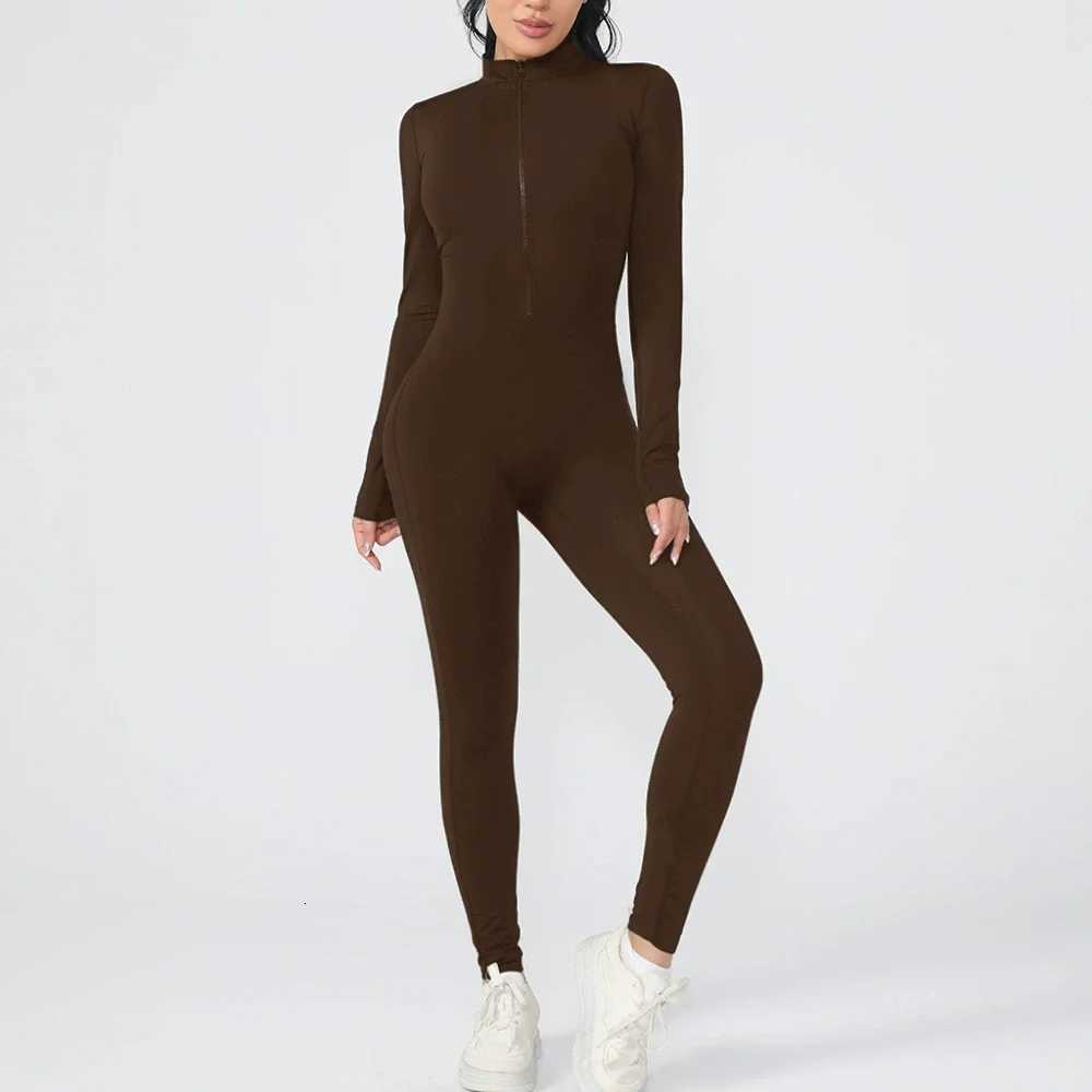 2025 Autumn Winter Long Sleeve Jumpsuits Women Overalls Fashion Zipper O Neck Sporty Rompers Ladies Casual Playsuitst251219