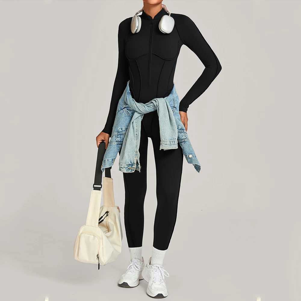 Yoga Suit Yoga Bodysuit Gym Set Women Sportswear Fitness Long Sleeve Sports Jumpsuit Female Workout Clothes One-piece Tracksuitst251219