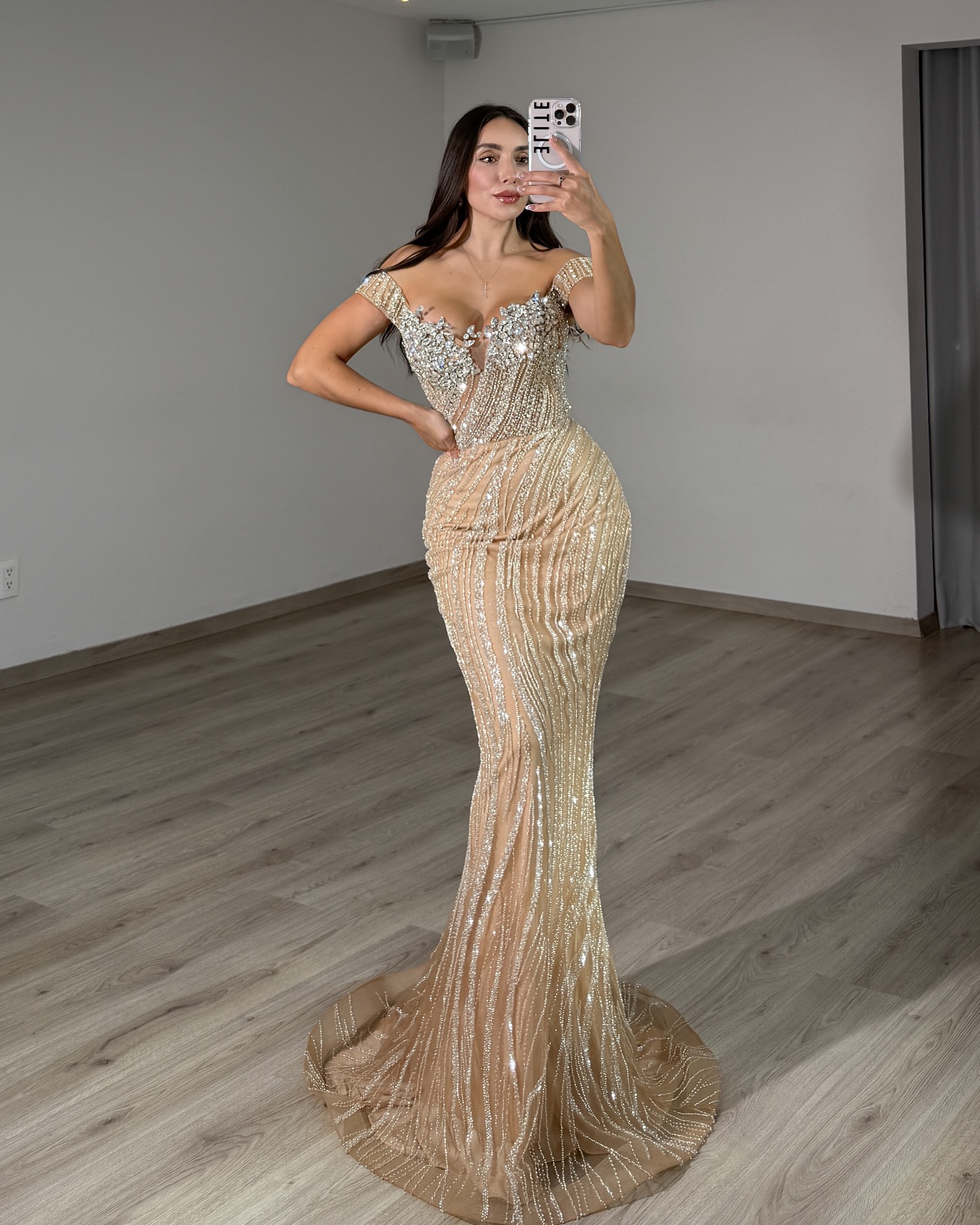 Elegant Evening Dresses Crystal Off Shoulder Prom Dress Sequins Beaded Rhinestone Slim Customized Mermaid Party Gowns Vestidos De Noche Plus Size