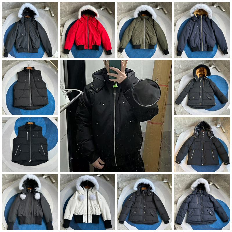 moose coatknuckle winter fur collar down jacket men women outdoor fashion windproof waterproof puffer jacket bomber jacket men thick warm coat doudoune xs--xxl