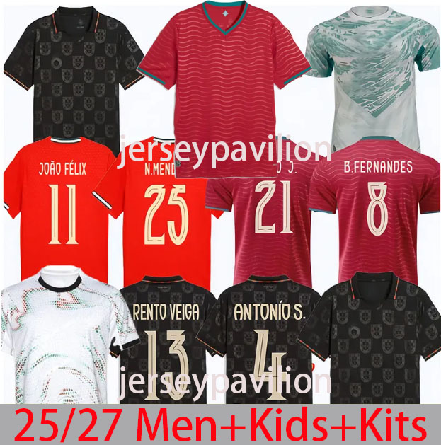 4XL 2025 2026 Portugal soccer Jerseys Men Kids kit Home Away FELIX BERNARDO B. FERNANDES PEPE 24 25 26 Jerseys Portugal football shirt Team