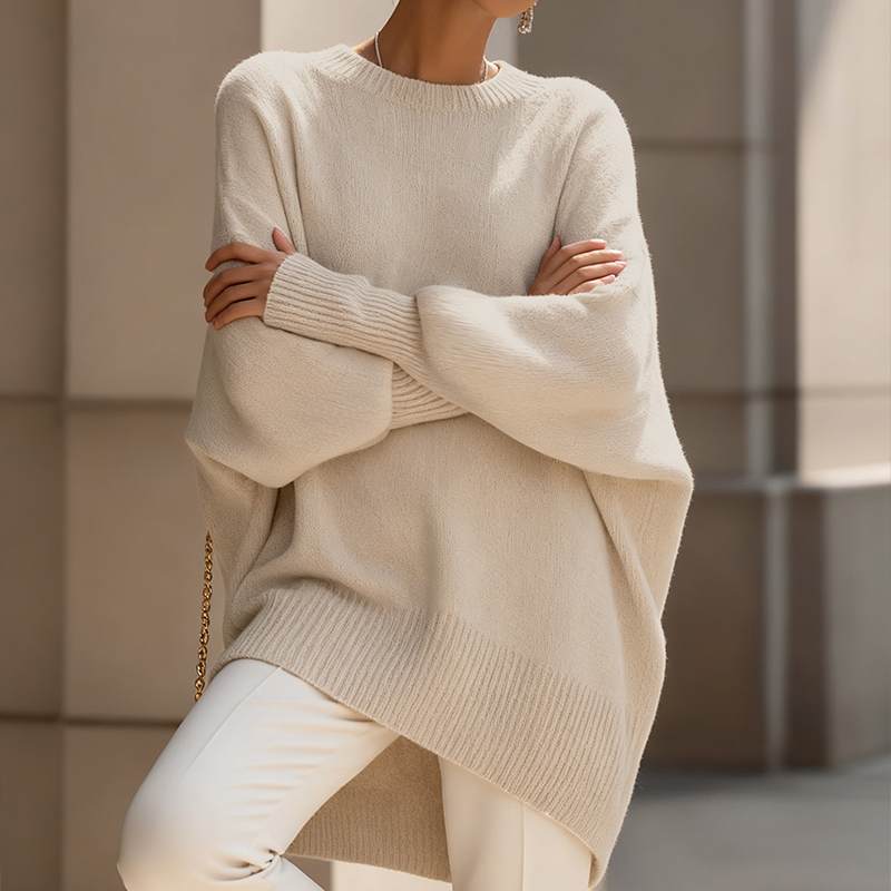 Trendsetting Women's Lantern-Sleeved Cardigan Stylish Solid Tunic For Everyday Wear In Fall And Winter AMX024