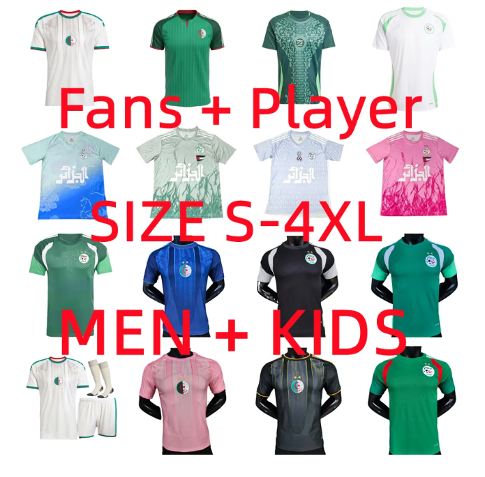 2024 2025 2026 Algeria MAHREZ Soccer Jerseys argelia 24 25 26 AIT NOURI BENNACER AOUAR BENSEBAINI Algerie Football Shirts Maillot de foot Player version Men kids Kit