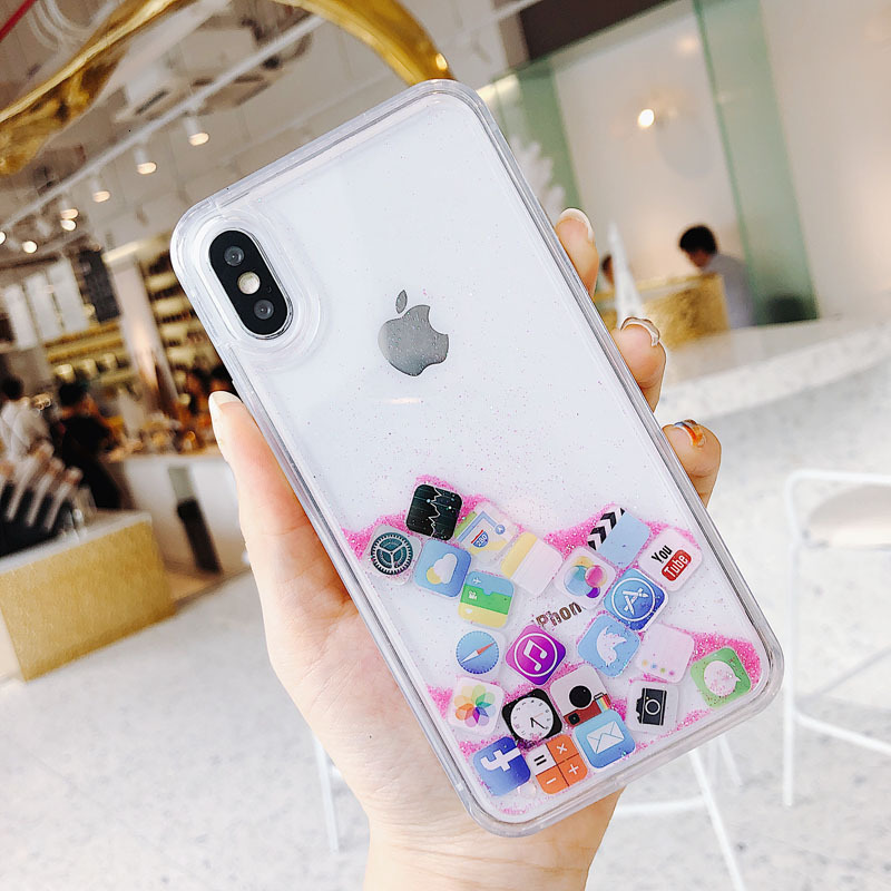 Compatible with Sand Apple 16/17 Pro Max Phone Case App Icon iPhone 15 Plus Flowing Liquid 14 Trendy