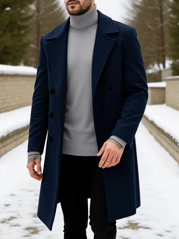 The Ultimate Winter Wardrobe Essential Mens DoubleBreasted Wool Coat Luxe Long Jacket with Superior Warmth Modern Style 251219
