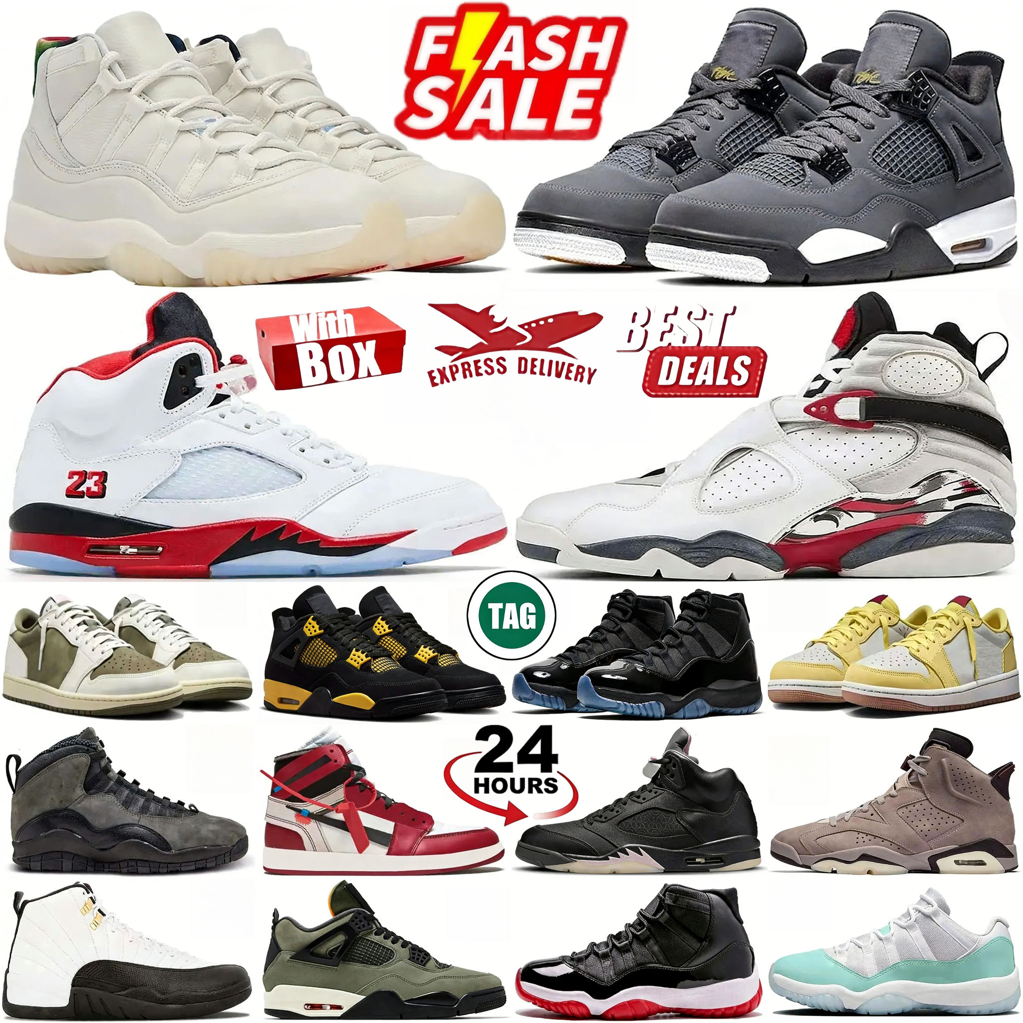 With Box 4s 5s 11s basketball shoes 4 Black Cat 11 Gamma Pearl H-Town Taxi Varsity Red Pearl Pink Canyon Purple Orchid Thunder men women sneakers trainers sports shoe